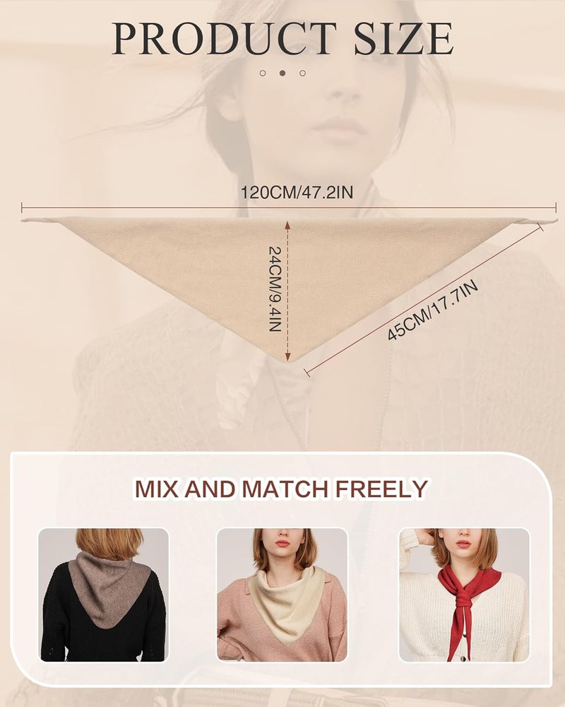 Molans Women Winter Knit Neck Scarf - Warm Crochet Triangle Scarf for Women Girls - Image 2